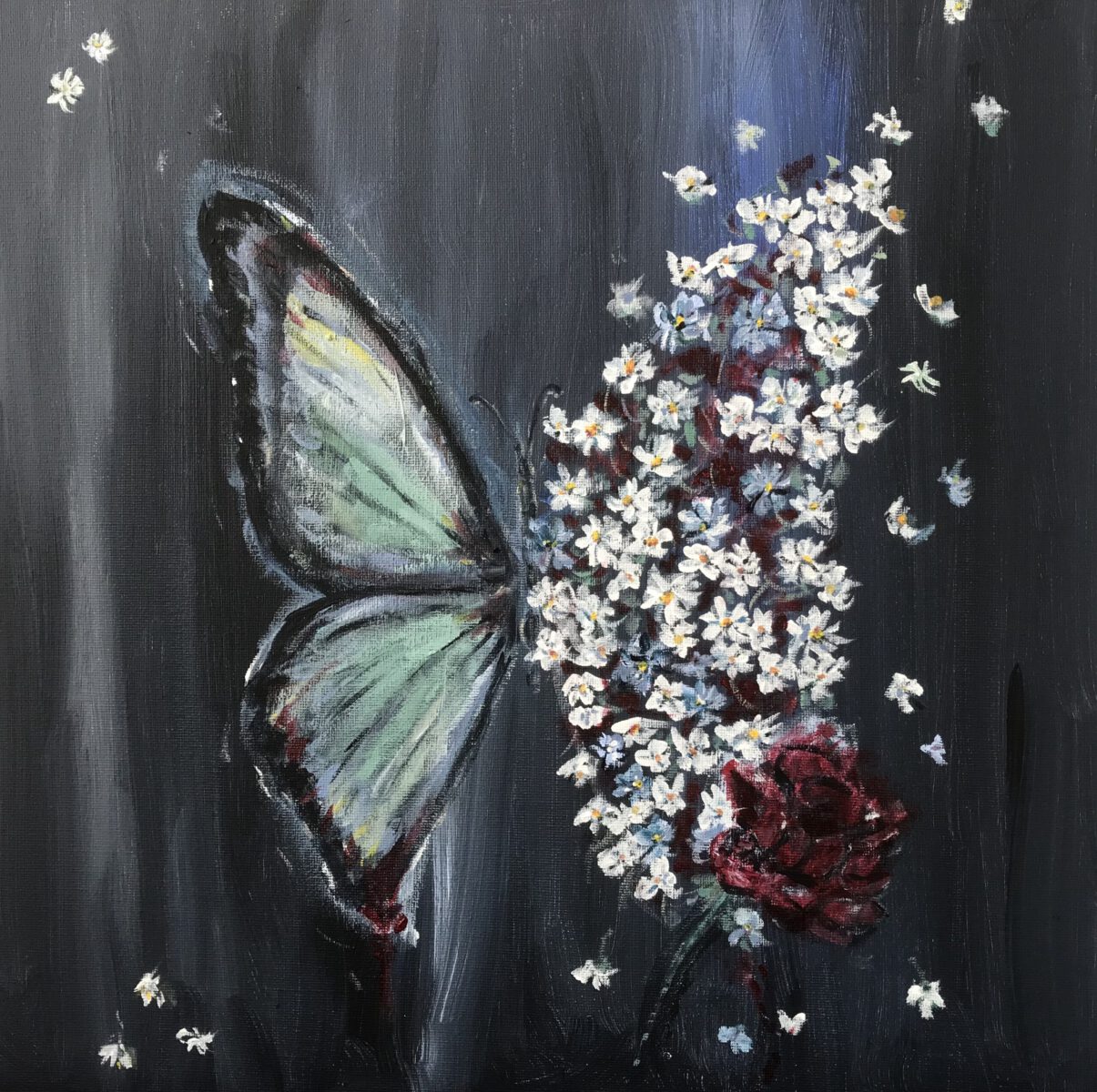 Saskia Stapel painting butterfly vlinder flowers bloemen phase