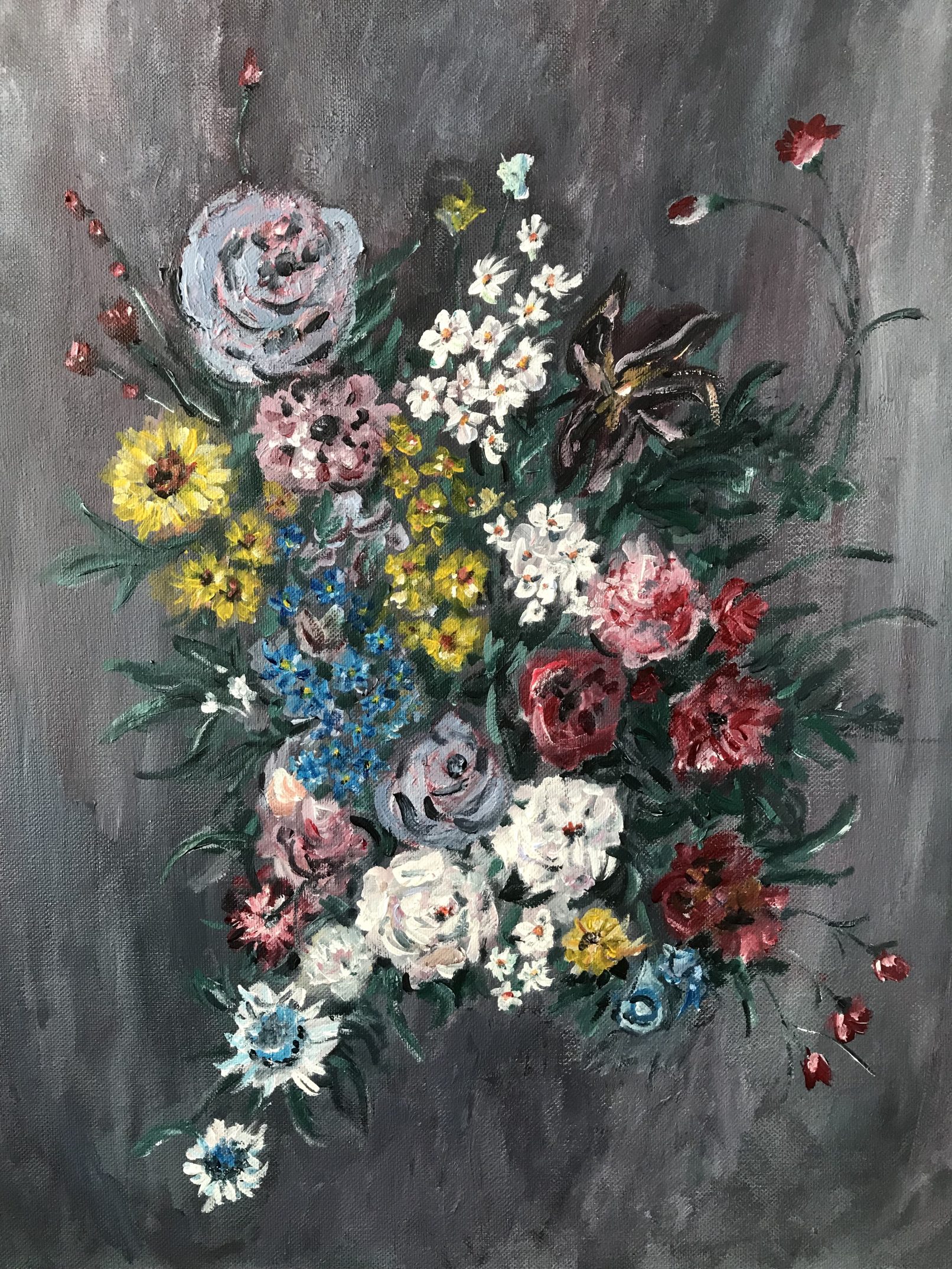 Saskia Stapel painting flowers