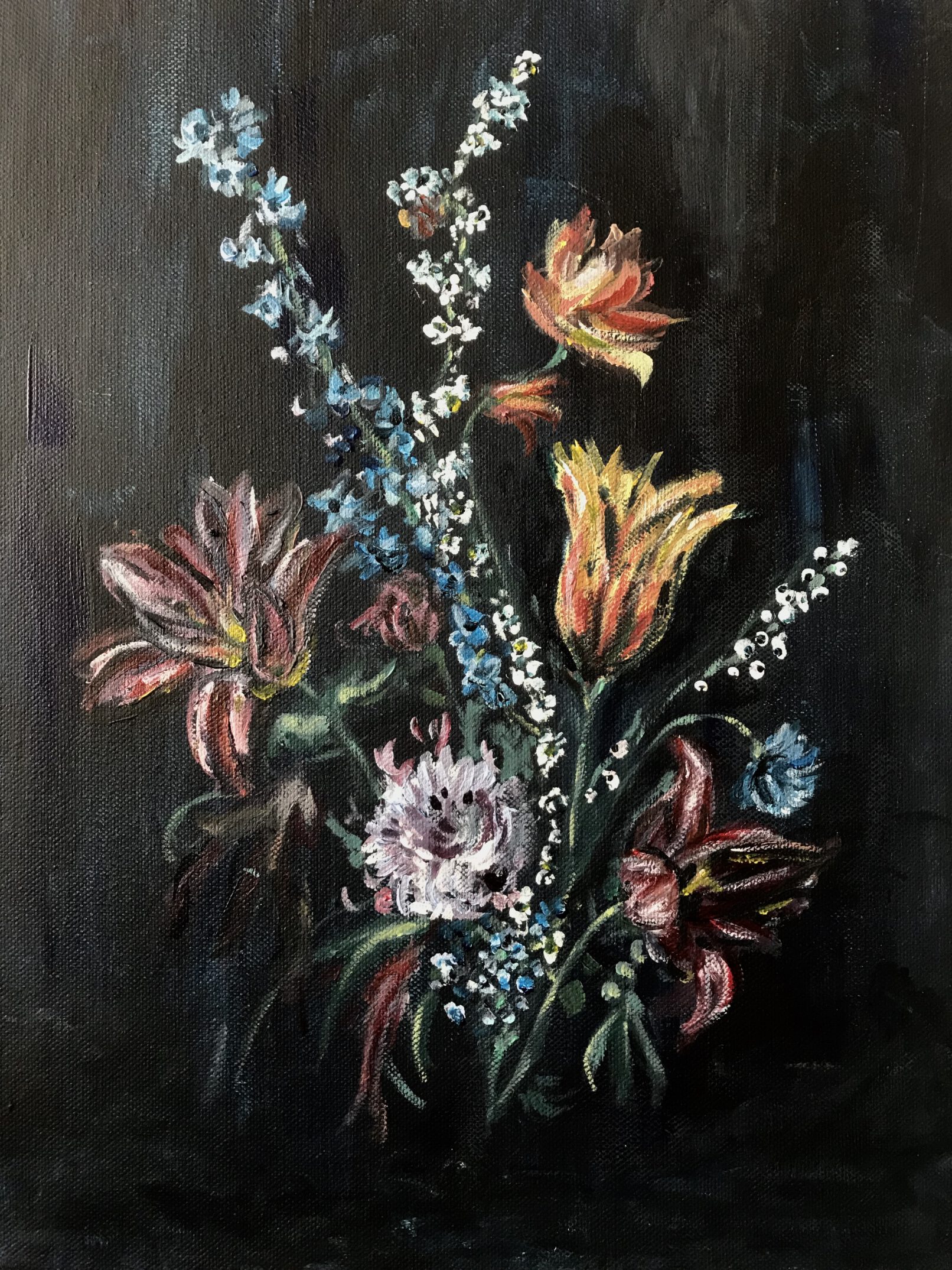 Saskia Stapel painting flowers bloemen daydreaming